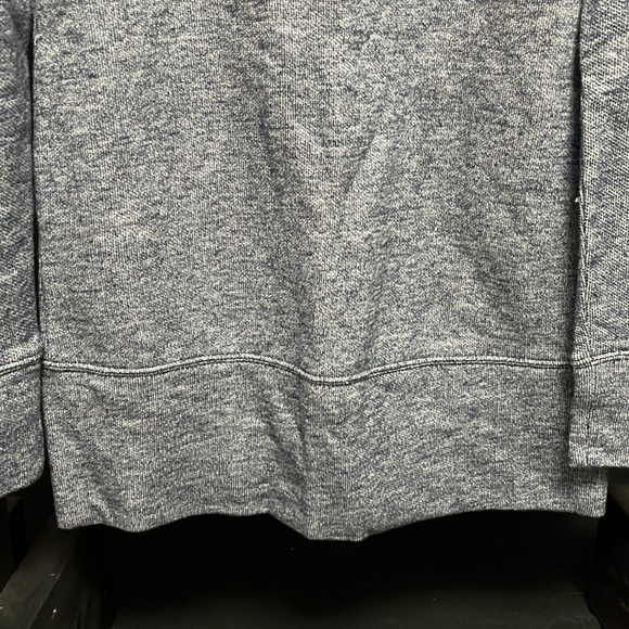 Loft- navy blue and white long length shirt with crewneck and zippers on… - Picture 3 of 6